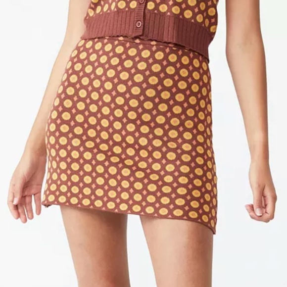NWT Cotton On Twiggy Jacquard Mini Skirt Sz M - Picture 2 of 5
